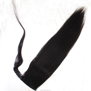 Queue de cheval en cheveux humains ondulés, queue de cheval à cordon de serrage, haute qualité, 100% cheveux humains, naturelle, queue de cheval à cordon de serrage enveloppante - Product Image 5