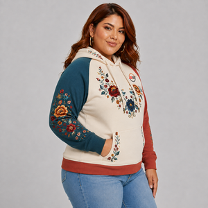 Sudadera con capucha duradera para mujer, con bordado, logotipo personalizado, forro polar de algodón suave, cálida, transpirable, informal, estilo urbano. - Product Image 2