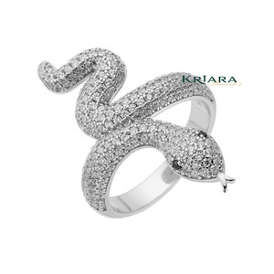 Anillo de Serpiente de Lujo en Plata 925 con Baño de Oro de 18K y Diamante Cultivado en Laboratorio con Corte Brillante Redondo, Joyería para Uso Diario Femenino - Product Image 6