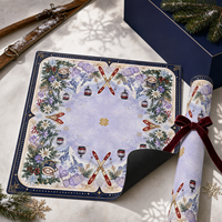 NOUVEAU Tapis de Mahjong Américain en Néoprène 33 pouces Antidérapant Hiver Motif Ski Housse de Table Carrée pour Soirées Jeux Cadeaux pour Femmes