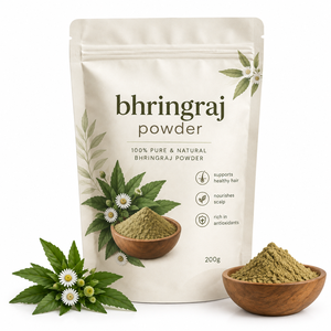 Poudre de Bhringraj Traditionnelle 200g 100% Pure pour Masques Capillaires et Soins du Cuir Chevelu avec Conditionnement et Croissance Naturels - Product Image 1