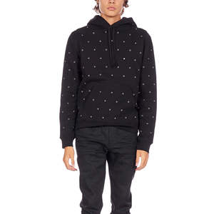 Sweat à capuche pour homme de haute qualité, uni, respirant, à séchage rapide, avec strass, 100% coton, sweat à capuche tendance avec strass - Product Image 1