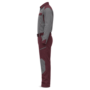 Ensemble chemise de travail à manches longues gris bordeaux personnalisé et pantalon renforcé pour le personnel de maintenance – Vente en gros fabricant - Product Image 3