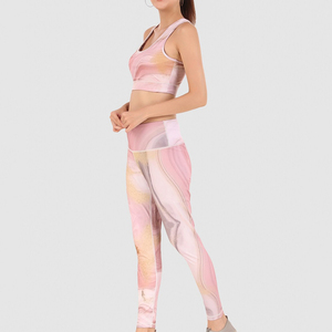 New Customized Yoga Wear Set Breathable High-Way Elasticity HIGH WAIST Women Gym Sportswear for Yoga Set - Product Image 3