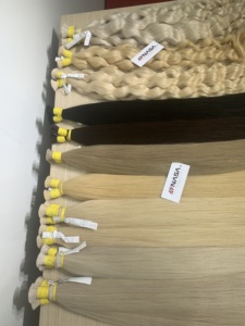 Wholesale Bulk Vietnamese Hanoi Virgin Human Hair Extensions 20 Inches 100g <b>Bleached</b> All Colors Natural Straight Wavy <b>Thick</b> Ends - Product Image 5