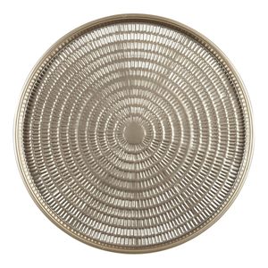 Modern Round Metal <b>Coffee</b> <b>Table</b> with Textured Tray Top Minimalist Accent Side <b>Table</b> for Living Room Bedroom and Lounge - Product Image 4
