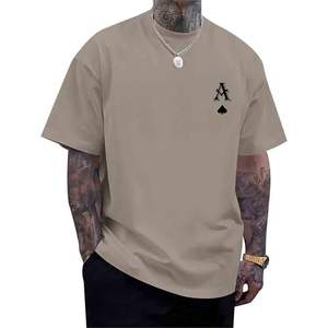 T-shirts graphiques vintage oversize pour hommes, motif As de Pique, style streetwear décontracté pour rappeurs - Product Image 1