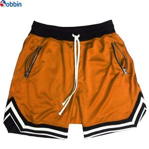 Shorts de basketball personnalisés Nouvelle Collection Homme Vintage Streetwear Respirant Broderie Frontale Rétro Uni Double Maille Élastique - Product Image 5