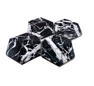 Sous-verres hexagonaux en marbre naturel, personnalisables en forme et taille, disponibles en gros – Fournisseur d'usine - Product Image 1