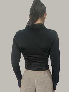 Veste de yoga pour femme, fermeture intégrale sur le devant, extensible, confortable, design pour un style de vie actif, matière polyester/nylon, construction sans couture - Product Image 2