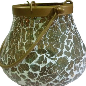 Bougeoir rond en verre mosaïque pour décoration de maison et de jardin du fournisseur indien - Product Image 1