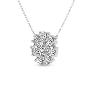 10k <b>Solid</b> <b>Gold</b> Roselle Round Lab Grown Diamond Flower <b>Pendant</b> For Necklace Prong Set Multi Diamond Reasonable Price Jewelry - Product Image 3