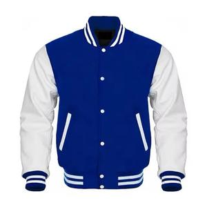 Chaqueta Bomber Vintage para Hombre, Estilo Universitario, con Mezcla de Lana, Cierre de Botones a Presión, Detalles de Punto Acanalado y Cómoda - Product Image 1