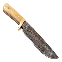 Pisau Koki Baja Karbon Damascus Buatan Tangan 10 inci, Pisau Tempur, Peralatan Dapur Profesional, Pola Tangga, Tajam Seperti Pisau Cukur