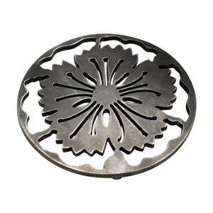 Iron Metal Trivets for Home Kitchen Use Heat Resistant Countertop <b>Protectors</b> Modern Hollow Hibiscus Flower Design Eco-Friendly - Product Image 1