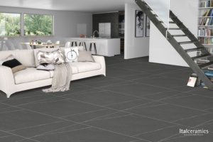 Carreaux de porcelaine premium Unique Babylon Charcoal |   Esthétique de la pierre de charbon profond |   Tapis de salle de bain antidérapant de luxe pour hôtel et salon - Product Image 5