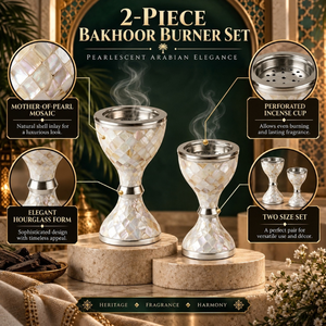 Ensemble de brûleurs à bakhoor en acier inoxydable martelé |   Porte-encens Oud Arabe avec plateau de service et pinces, décoration islamique pour la maison et le Majlis - Product Image 5