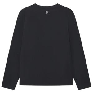 Camiseta de Manga Larga Negra para Hombre, Cuello Redondo, Algodón, Estilo Casual Urbano, Tejido Suave Texturizado - Product Image 2