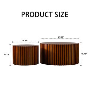 Round Wood <b>Coffee</b> <b>Table</b> for <b>Small</b> Space Apartments Living Room No Assembly Required - Product Image 6