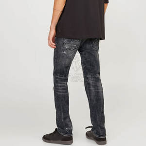 Jeans modernes coupe droite slim, style classique, tissu extensible, décontractés, pour tous les jours, pantalon tendance - Product Image 4