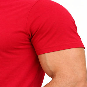 Camiseta Personalizada para Hombre, Cuello en V, Lisa, de Manga Corta, Informal, de Algodón Ligero, Estilo Vintage, Ecológica, Talla OEM - Product Image 4