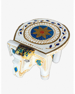 Handcrafted Elephant Shape Wooden Stool Traditional <b>Painted</b> Decorative Home Furniture Gift Item - Product Image 3