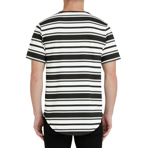 Camiseta de algodón a rayas de manga corta personalizable de alta calidad para hombre, ropa informal, camiseta de algodón de primera calidad para hombre - Product Image 2