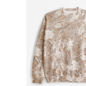 เสื้อสเวตเชิ้ตแบบสวมคอวี ผ้าผสมฝ้าย-โพลีเอสเตอร์บุขนแกะลายพรางสำหรับฤดูหนาว  แบบยูนิเซ็กซ์  พร้อมลายพิมพ์นูนตามสั่ง ระบายอากาศได้ดี - Product Image 3