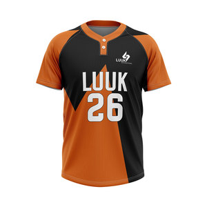เสื้อเบสบอลแบบสั่งทำ OEM ปักลายแบบ Sublimation 2 กระดุม  ชุดทีมพร้อมปักชื่อ หมายเลข และโลโก้  ผ้าโพลีเอสเตอร์ ขายส่งชุดกีฬา - Product Image 2