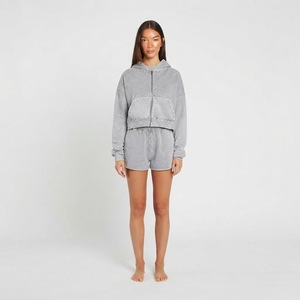 Y2K Acid Wash Denim Hoodie Zip Up Top And Skirt Two <b>Piece</b> Set <b>Women's</b> Casual <b>Outfit</b> - Product Image 5