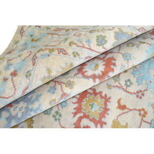 Tapis floral turc noué à la main Oushak exquis 8x10 9x12 10x14 pieds Design floral contemporain antique fait à la main pour le salon" - Product Image 6