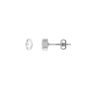 925 Silver White Topaz Natural Pear Oval Shape Butterfly Lock Stud <b>Earrings</b> Classic Style Bezel Setting Pack 4 Pairs Party Gift - Product Image 1