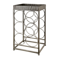 Porte-bouteilles moderne en aluminium poli, support à vin autoportant en métal en forme de nuage unique, élégant et idéal pour l'exposition et le rangement du vin dans les bars