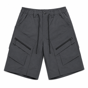Shorts pour hommes OEM 300GSM 100% coton, séchage rapide, logo imprimé DTF personnalisé, 2 couleurs, shorts hip hop tendance pour hommes 2026 - Product Image 3
