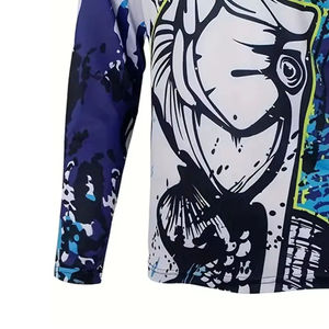 Men's Long Sleeve Sublimation Fishing <b>Shirt</b> Blank Solid Front Quick Dry Cotton/Bamboo Fiber O-Neck Casual <b>T</b>-<b>Shirt</b> - Product Image 2