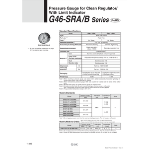 Variante du service d'exécution manuelle du manomètre G46-10-01-SRB SMC Pneumatics - Product Image 2