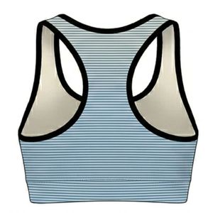 Soutien-gorge de sport dos nageur rayé pour femme, col rond, maintien moyen, respirant, en Spandex et Polyester, haut de yoga, conception sans couture - Product Image 2