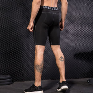 Men's Black Casual Solid Color Quick Dry Breathable Spandex Sport <b>Shorts</b> with Drawstring Closure Mid Waist Knitted Fabric - Product Image 5