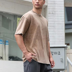 Camiseta de Hombre con Lavado Ácido, Estilo Moderno, Tela de Algodón Suave, Ropa Casual Urbana, Cómoda para Uso Diario - Product Image 3