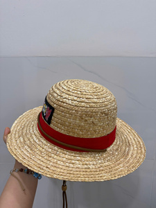 Manufacture <b>Straw</b> Bucket <b>Hat</b> Woven Sun <b>Hat</b> with Ribbon and Chin Cord Adjustable Outdoor Travel Beach Summer party wedding tour - Product Image 3