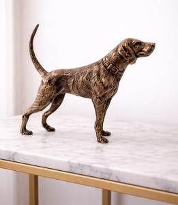 Statue de chien élégante en laiton pour centre de table décoratif, ornement de table et d'étagère pour salon - Product Image 3