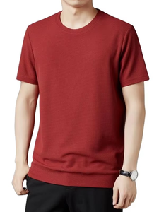 เสื้อยืดผู้ชายคุณภาพพรีเมียม ขายดีประจำฤดูร้อน ผ้าฝ้ายถัก 100% สีพื้น ทรงปกติ สวมใส่สบาย - Product Image 3