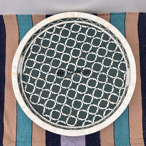 Bandeja de Servir Decorativa de Lujo con Incrustaciones de Hueso, Diseño Moderno, Tradebyd - Product Image 3