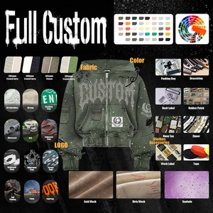 Custom Embroidered Hoodie Mens Massive 450gsm Green <b>Jumper</b> Gothic Lettering Full Zip up Studded Distressed Boxy Fit <b>Pullover</b> - Product Image 5