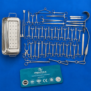 Juego de 50 Instrumentos Quirúrgicos para Laparotomía, Acero Inoxidable, Esterilizados Manualmente a Alta Temperatura, para Cirugía Abdominal General - Product Image 1