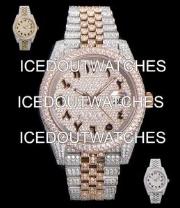 Montre de luxe en acier inoxydable avec boîtier rond en verre, sertie de moissanite VVS, résistante à l'eau 10 bars, style hip-hop glacé - Product Image 3