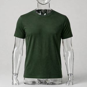 Men's Dark Green Digital Printed <b>Short</b> <b>Sleeve</b> for Shirt Turn-down Collar Casual Summer Wear Breathable Cotton Twill Fabric - Product Image 3