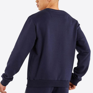 Nueva llegada, sudadera de alta calidad, transpirable, básica, color azul marino oscuro, cuello redondo, para hombre, sudadera personalizada de mezcla de algodón a precio de fábrica. - Product Image 3