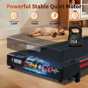 ลู่วิ่งไฟฟ้าพกพาขนาดกะทัดรัด 3 แรงม้า พร้อมระบบปรับความชัน 10 ระดับ และรีโมทคอนโทรล รับน้ำหนักได้ 264 ปอนด์ สำหรับใช้ในบ้านและสำนักงาน - Product Image 4