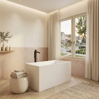 Baignoire autoportante rectangulaire en acrylique FW-5525D-35 avec fonction de trempage profond pour salle de bain moderne